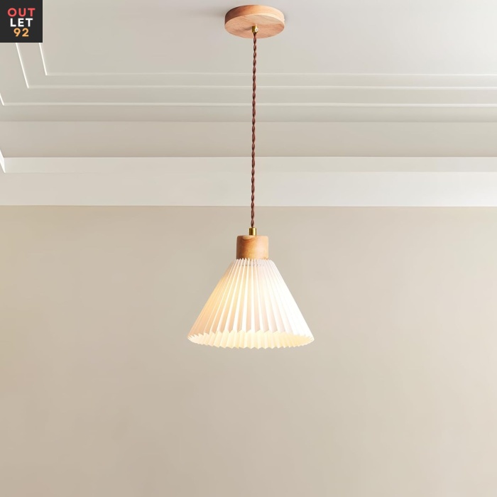 Laevalgusti, puidust alus, E27, reguleeritav kuni 160cm, kreemjas-valge