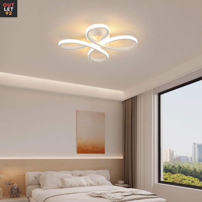 LED-laelamp, 30W, 3500lm, Valge, L30xW30xH7 cm