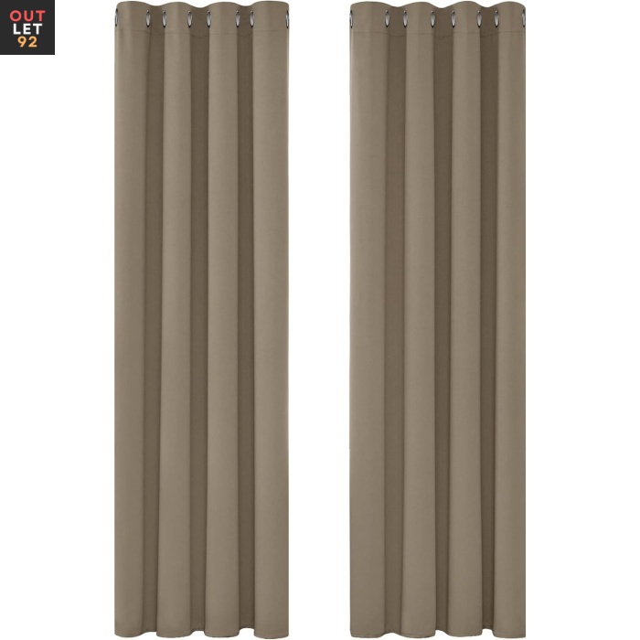 Pimendavad termokardinad 132x114 cm, rõngastega, taupe, 2 tk