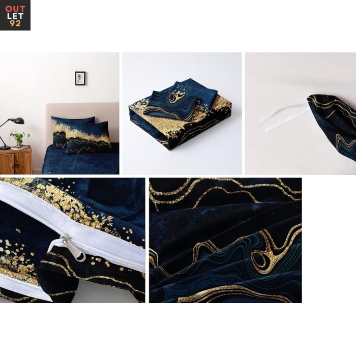 Voodipesukomplekt, 4 osaline, 3D marmormuster