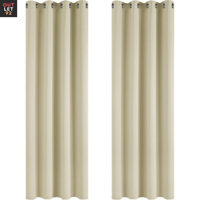 Pimendavad termokardinad 160x132 cm, rõngastega, beeš, 2 tk
