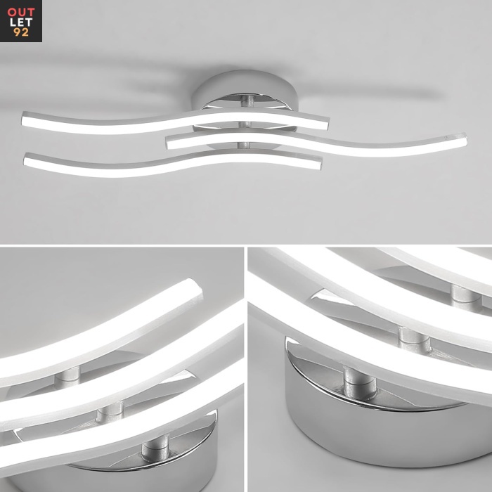 Laineline LED-laetuli, 18W, 2000lm, Külm Valge 6500K, Hõbedane