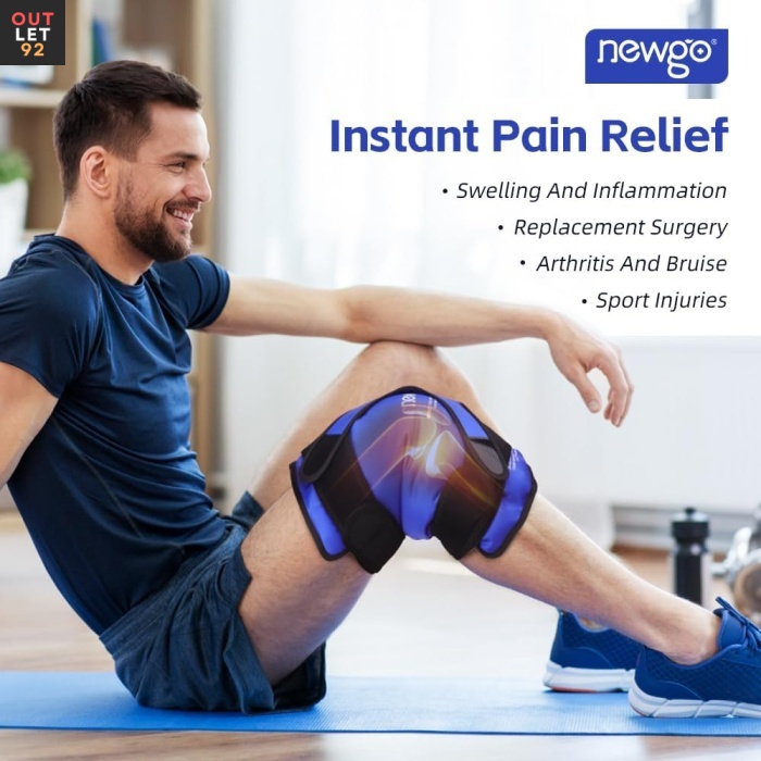 Külmakompress põlvele, korduvkasutatav, reguleeritav, sinine