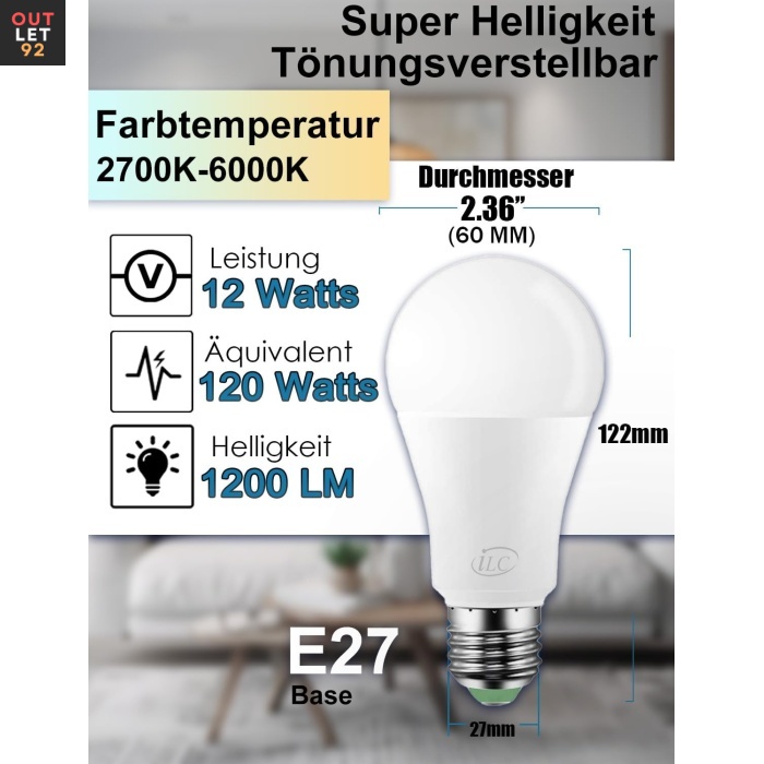 Nutikas LED-Pirn E27, Alexaga ühilduv, 2700K +RGB, 2tk