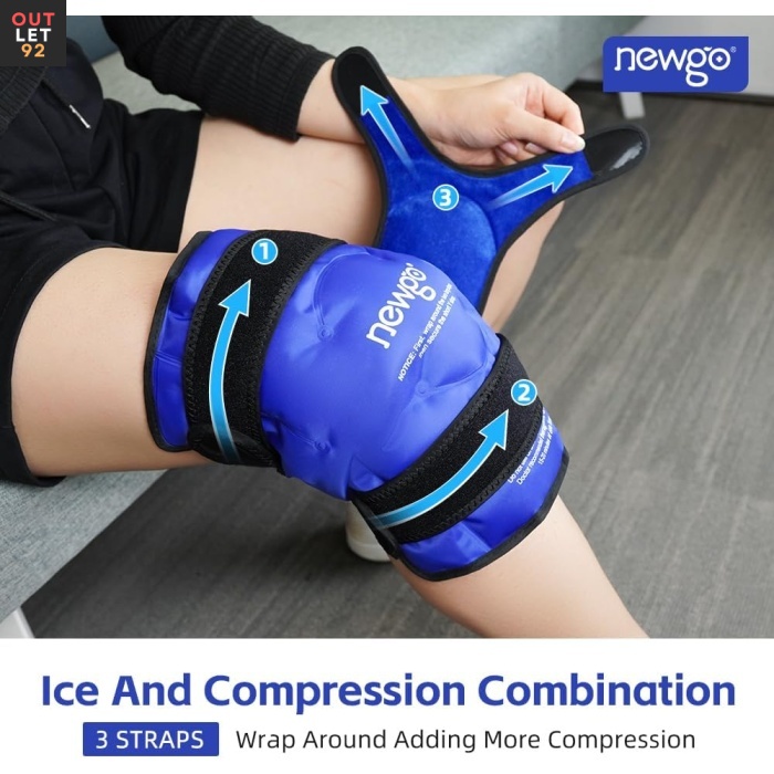 Külmakompress põlvele, korduvkasutatav, reguleeritav, sinine