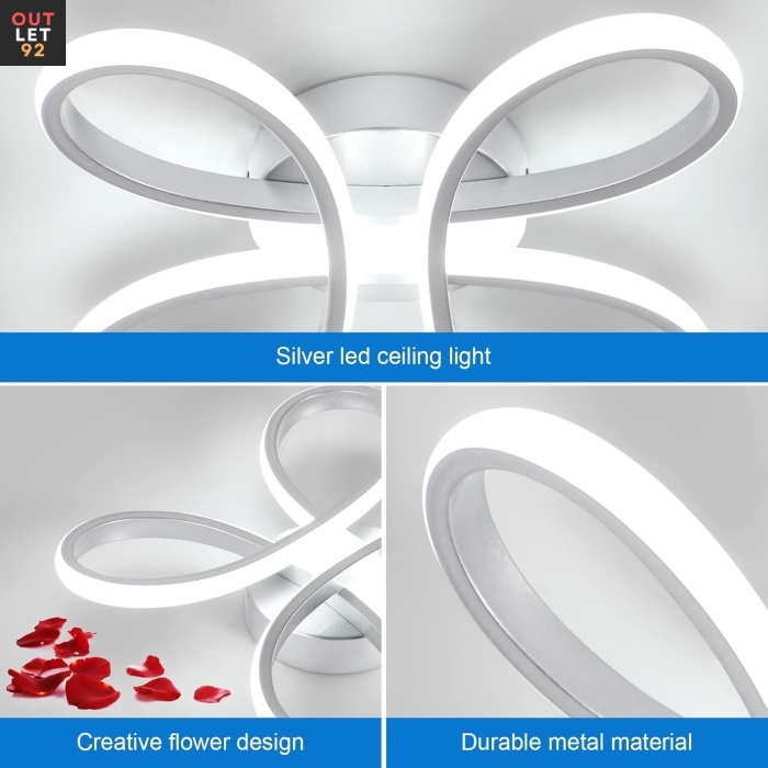 LED-laevalgusti, 30W, 3500lm, külm valge Värvitemperatuur 6500K, Hõbedane