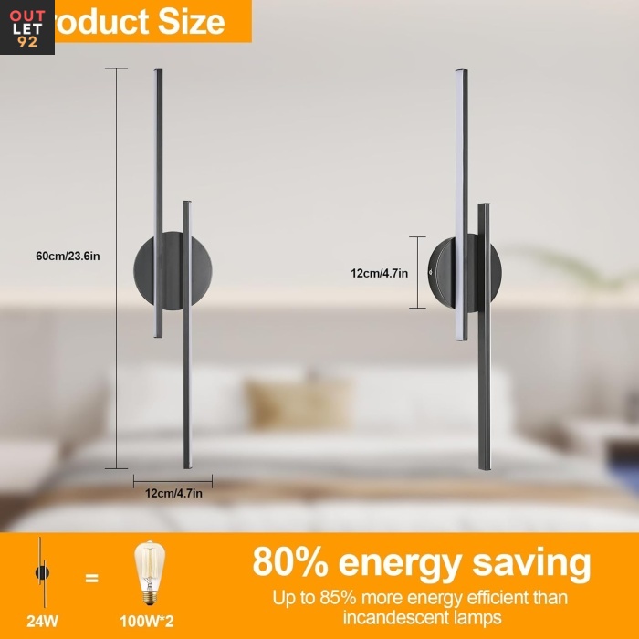 LED-seinavalgusti kaasaegne, 220V, Metal ja Akrüül, Valge