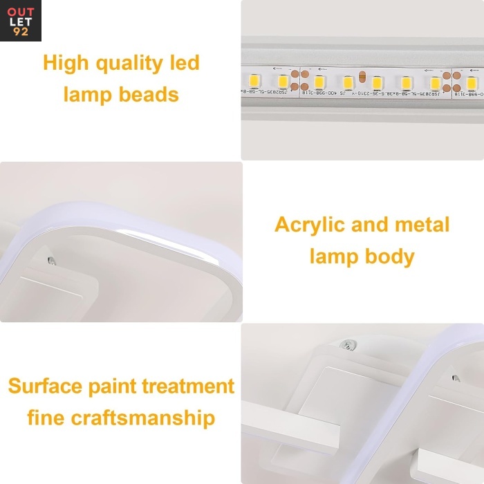 LED-laevalgusti, kaasaegne disain, akrüül, soe valge 3000 K