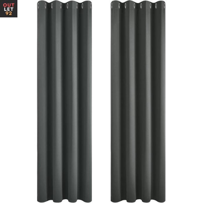 Pimendavad termokardinad 210x140 cm, rõngad, tumehall, 2 tk