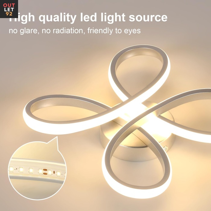 LED-laetuli, lilldisain, 30W, soe valge 3000K, hõbedane