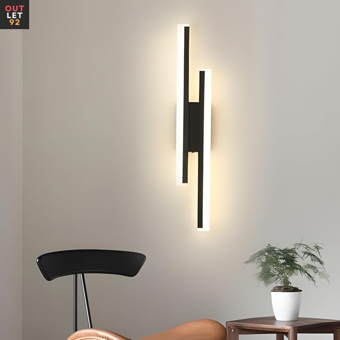 LED-seinavalgusti, 3 värvi temperatuuri, 40x9,5x4 cm, Must