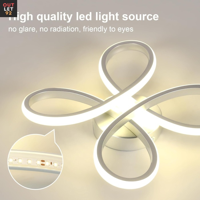 LED Laelamp 30W, 3500LM, 4500K Neutraalne Valgus, Hõbedane