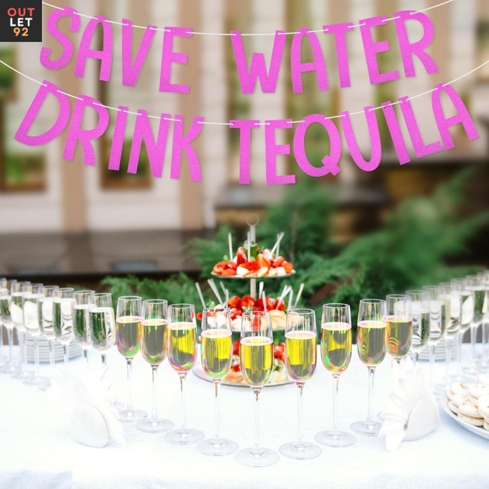 Tequila banner, vahetatavad tähed, Roosapunane, 500x0,01 cm