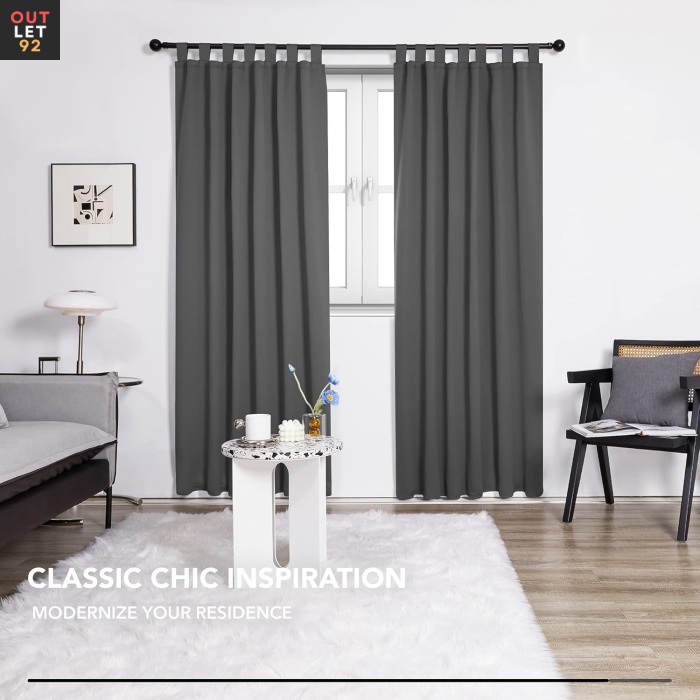 Pimendavad termokardinad 220x140cm, aasadega, tumehall, 2tk