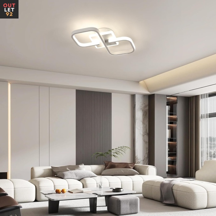 LED Laelamp, 30W 4000LM, Ruut, Akrüül, Valge