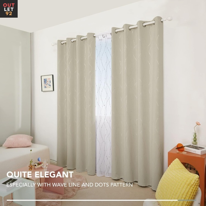 Pimendavad termokardinad 240x140cm, rõngastega, Beež, 2tk