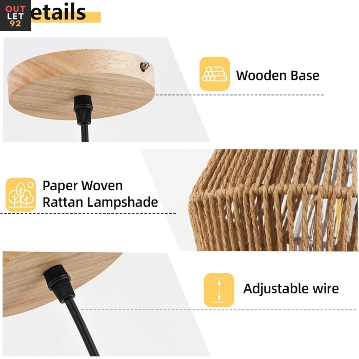 Ripplae lamp, käsitööna punutud, E27 pirn, must kuni 150 cm reguleeritav