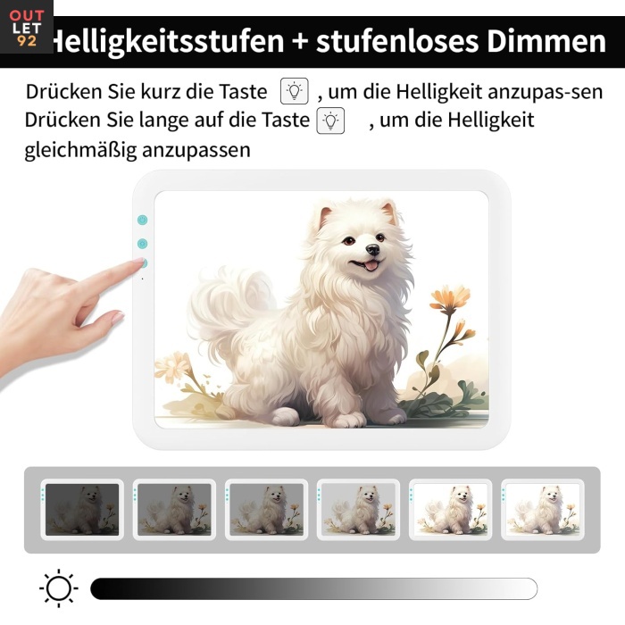 A4 Valgustuslaud, Akuga, Ultrahelendav LED, Valge-Mündiroheline
