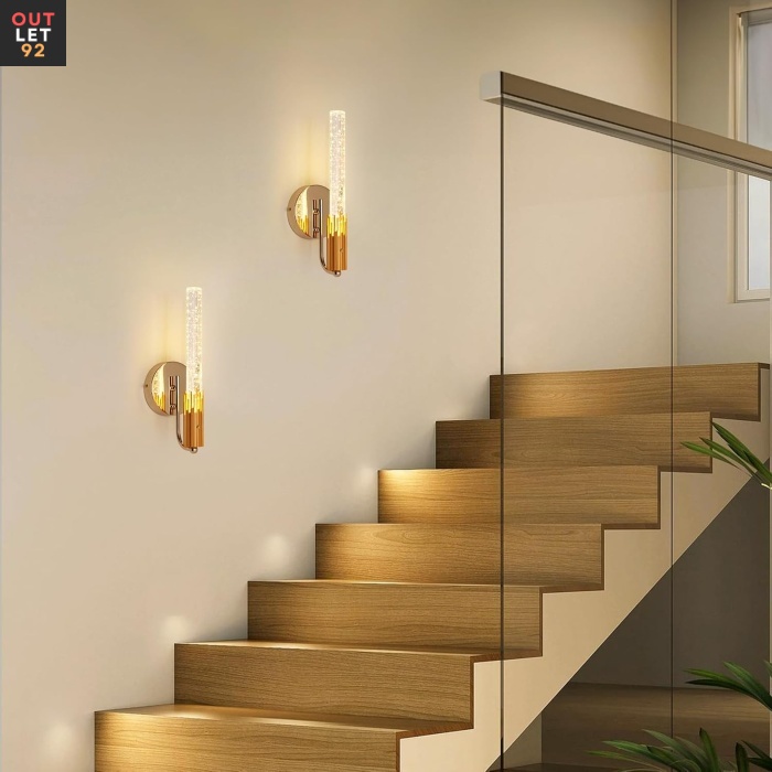 LED Seinalamp, üles-alla valgus, akrüül, kuldne