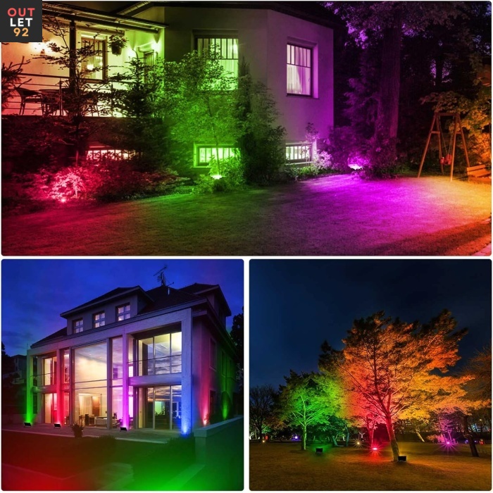 RGBW LED prožektor 30W, värvimuutev, 3000lm, IP66, 2tk