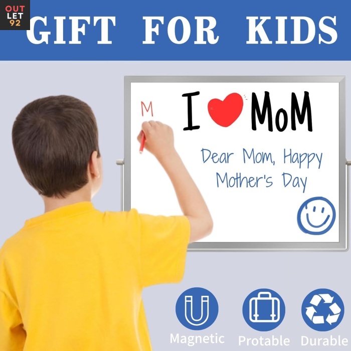 Magnetiline Valge Tahvel, Alumiiniumraamiga, Kahepoolne, 35x25 cm, Valge