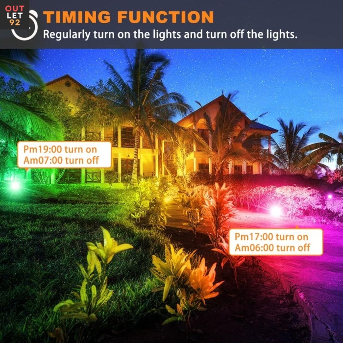 RGBW LED prožektor 30W, värvimuutev, 3000lm, IP66, 2tk