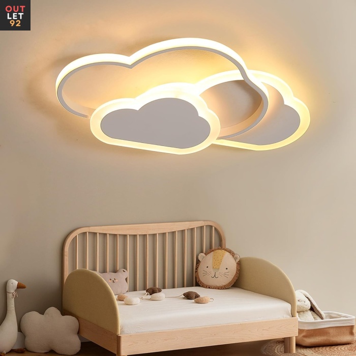 Pilvekujuline lastetoa laelamp, LED, 42x25x6 cm, soe valge 3000K