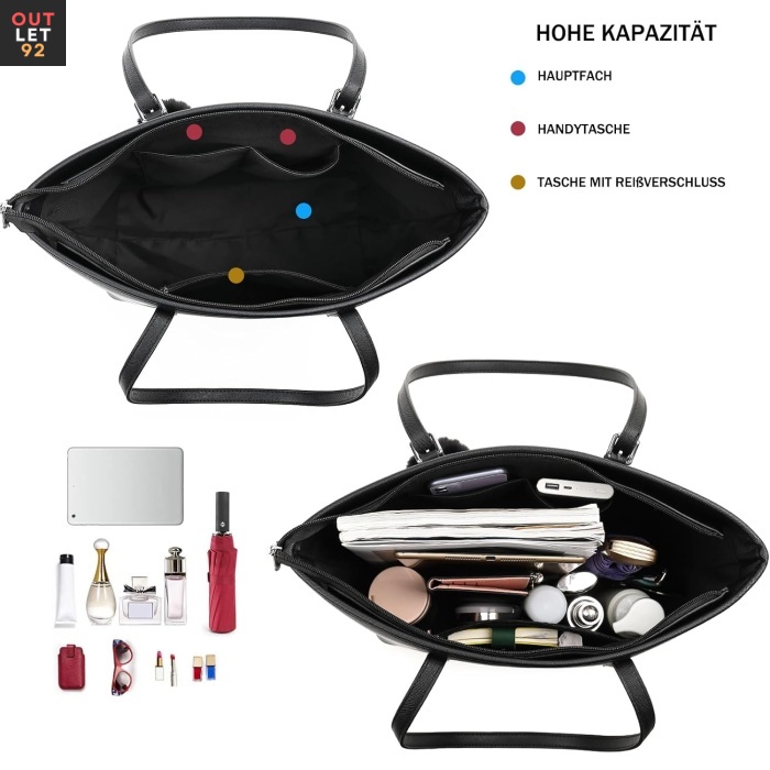 Käekott, PVC-materjal, veekindel, 41x31x16 cm, rahakotiga