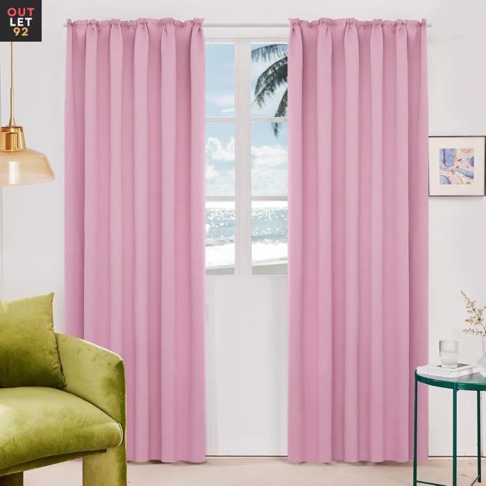 Pimendavad termokardinad 200x140cm, krookepaelaga, roosa, 2tk