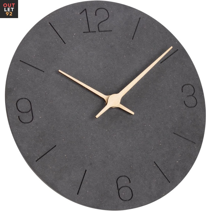 Vaikne seinakell, kvartsmehhanism, 30 cm, must