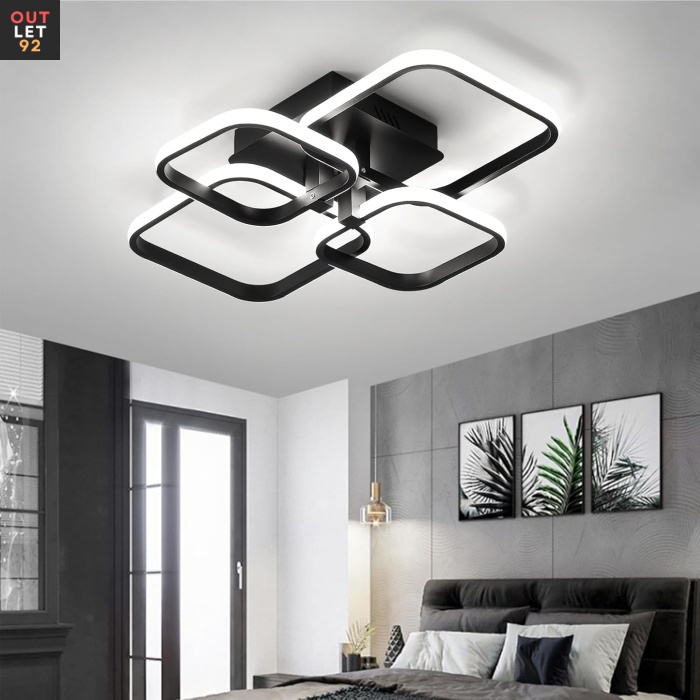 LED Laelamp, geomeetriline Disain, 60W, Must, külm valge 6500K