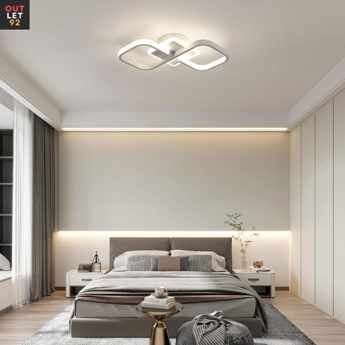 LED Laelamp, 30W 4000LM, Ruut, Akrüül, Valge