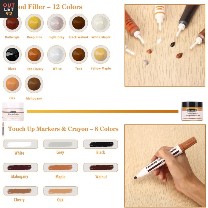 Mööbli ja parketi paranduskomplekt, 42-osaline