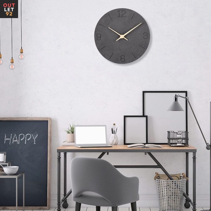 Vaikne seinakell, kvartsmehhanism, 30 cm, must