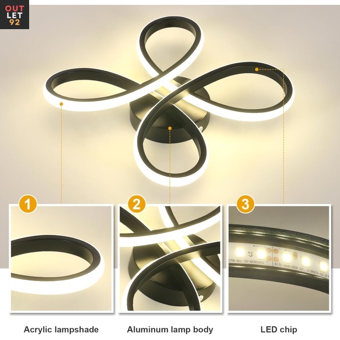 LED-valgusti, 30W, 3500 lm, alumiiniumist, must, 4500K