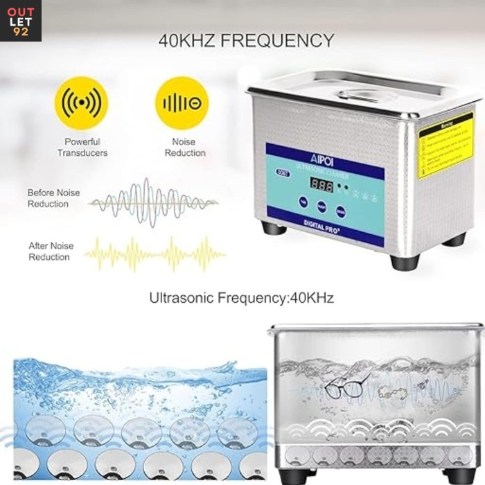 Ultrahelipuhasti, 800ml, 35W, 40kHz, Roostevaba teras