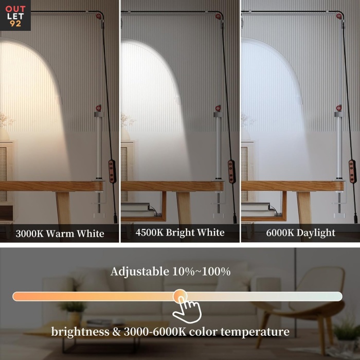 Ripsmelamp, kohandatav Helligkeit, LED, Valge