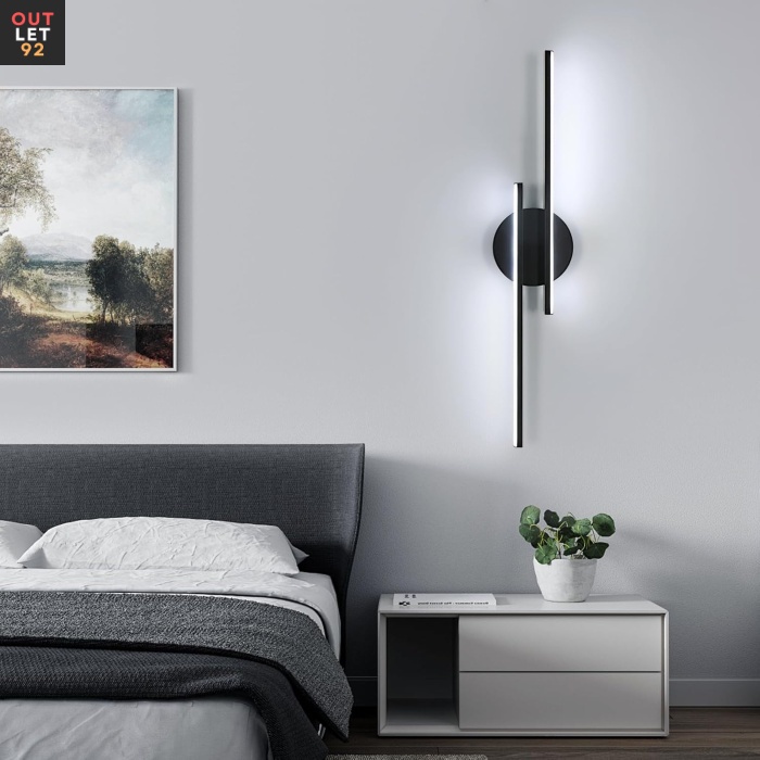 LED-seinavalgusti, 24W, 2700 lm, must, 6500K