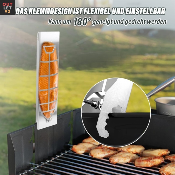 Lõhegrillimisalus, roostevabast terasest, 52x11,7x3 cm