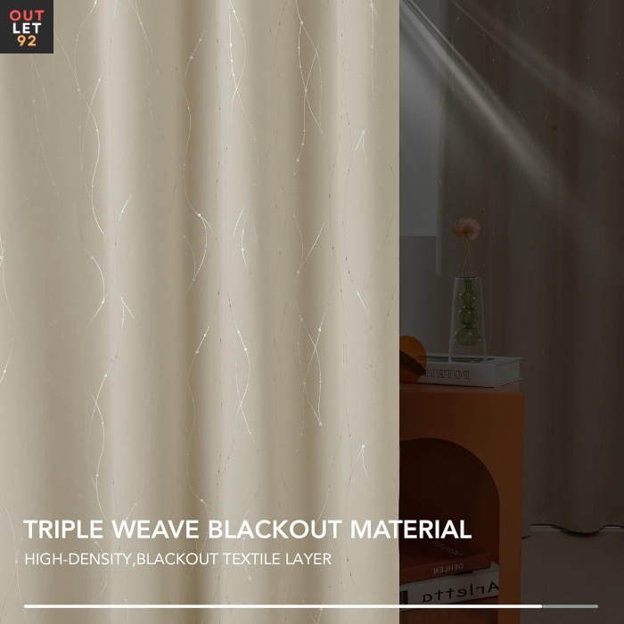 Pimendavad termokardinad 240x140cm, rõngastega, Beež, 2tk