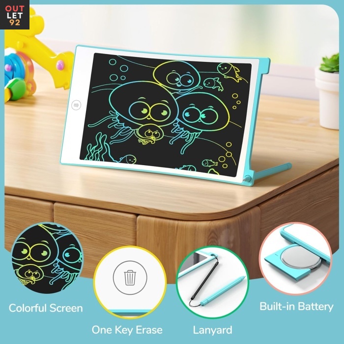 LCD joonistustahvel 2tk, 21.6 cm ekraan, sinine-roosa