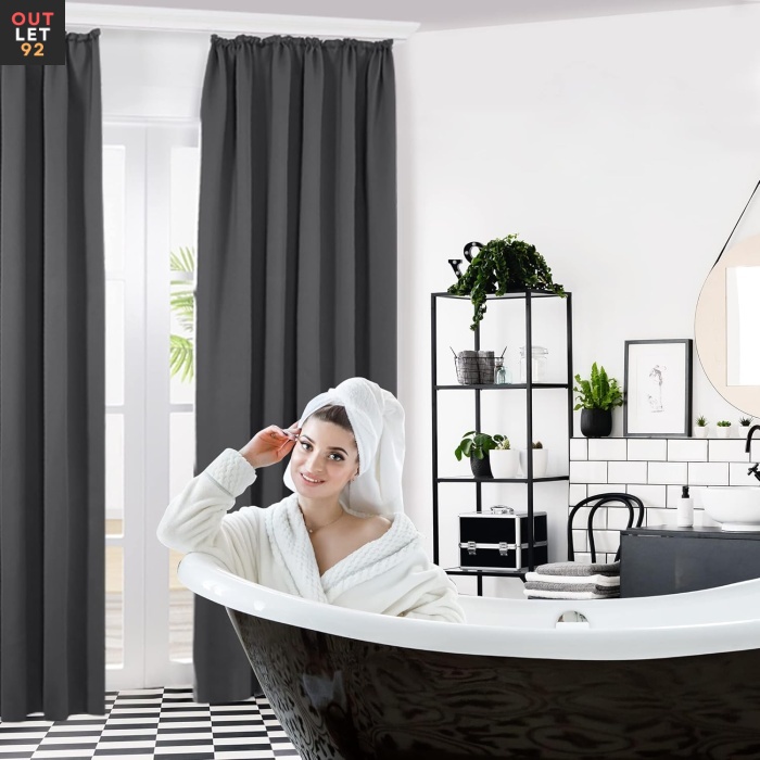 Pimendavad termokardinad 245x140 cm, krookepaelaga, tumehall, 2tk