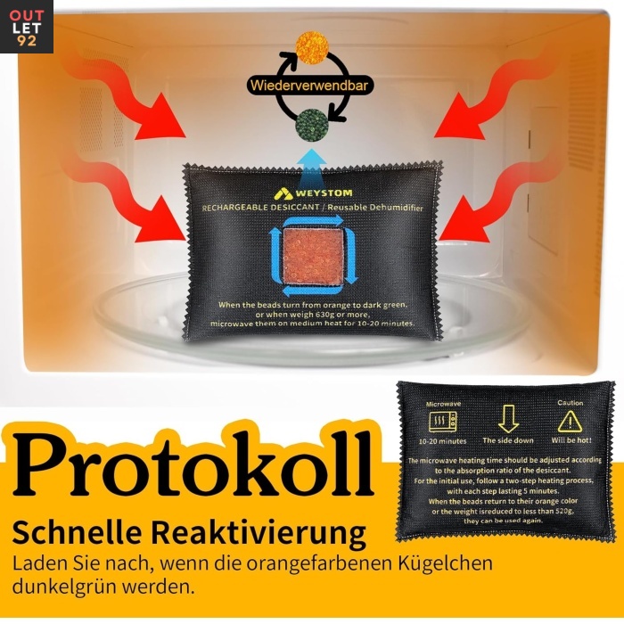 Niiskusekoguja kotid, korduvkasutatav, oranž-indikaator, 500g