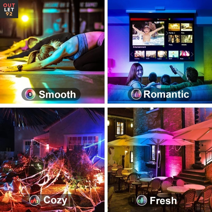 LED Väliülvalgusti, RGBW, Dimmerdatav, IP66, RGBW-50W-1Pack