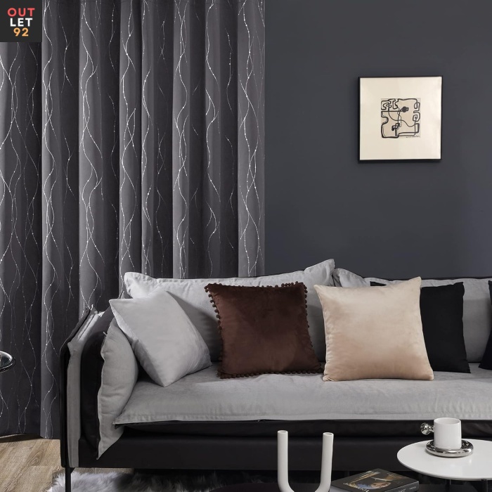 Pimendavad termokardinad 240x140 cm, rõngastega, tumehall, 2tk