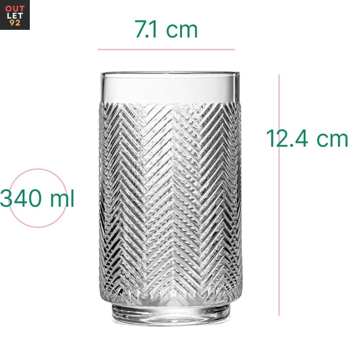 Vintage Flamingo Collins longdrink klaasid, 340 ml, kristall, läbipaistev