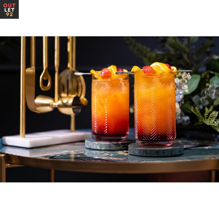 Vintage Flamingo Collins longdrink klaasid, 340 ml, kristall, läbipaistev