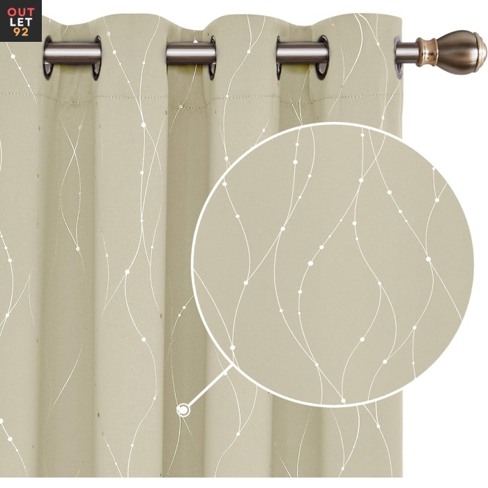 Pimendavad termokardinad 240x140cm, rõngastega, Beež, 2tk