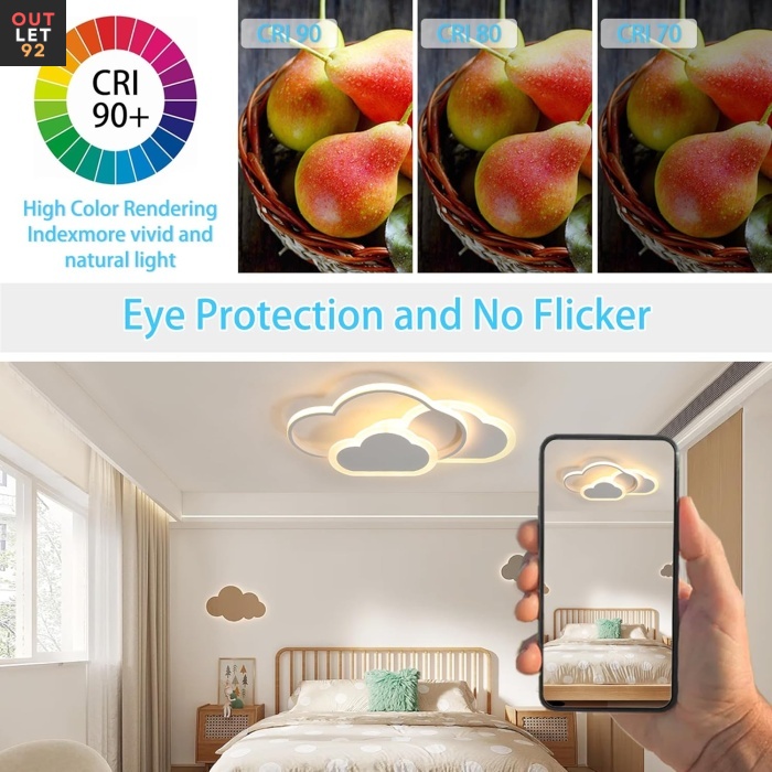 Pilvekujuline lastetoa laelamp, LED, 42x25x6 cm, soe valge 3000K
