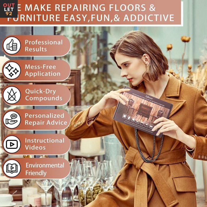 Mööbli ja parketi paranduskomplekt, 42-osaline